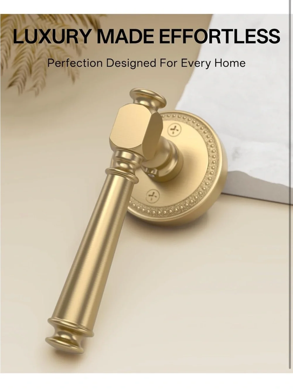 Amerdeco 1 Pack Champagne Bronze Interior Door Knobs